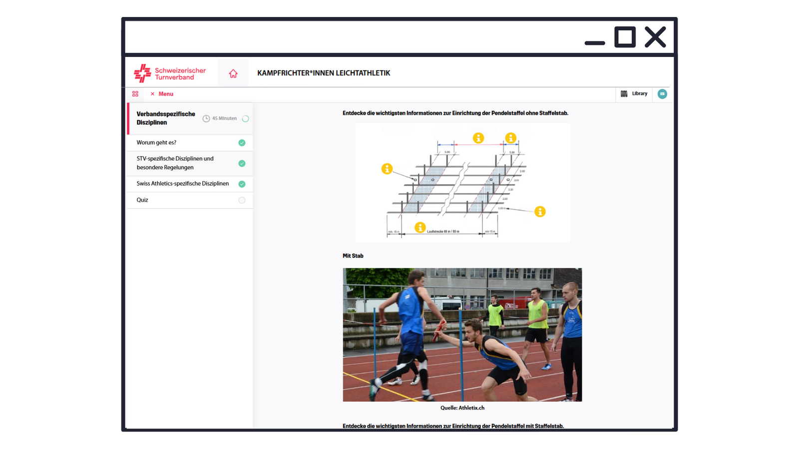 Beispiel E-Learning Leichtathletik