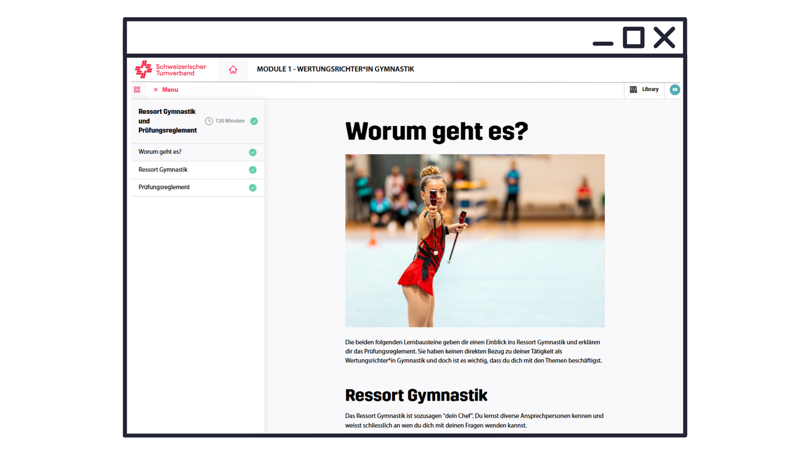 Beispiel E-Learning Gymnastik
